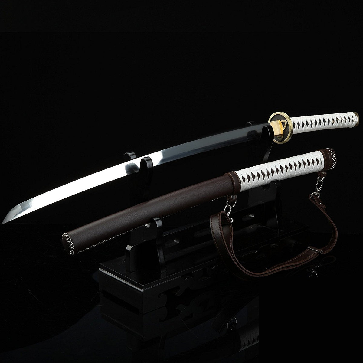 The Walking Dead Michonnes Katana, Zombie-Slayer-Katana mit Riemen, Cosplay-Katana – Anime-Schwert