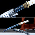 Handmade Full Tang Tanto Sword High manganese Blue steel Blade With scabbard - 21 in,Real katana sowrd