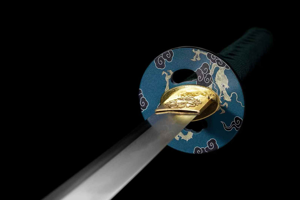 Exquisites Katana mit lehmgehärteter Klinge aus Tamahagane-Stahl, echtes Katana-Schwert