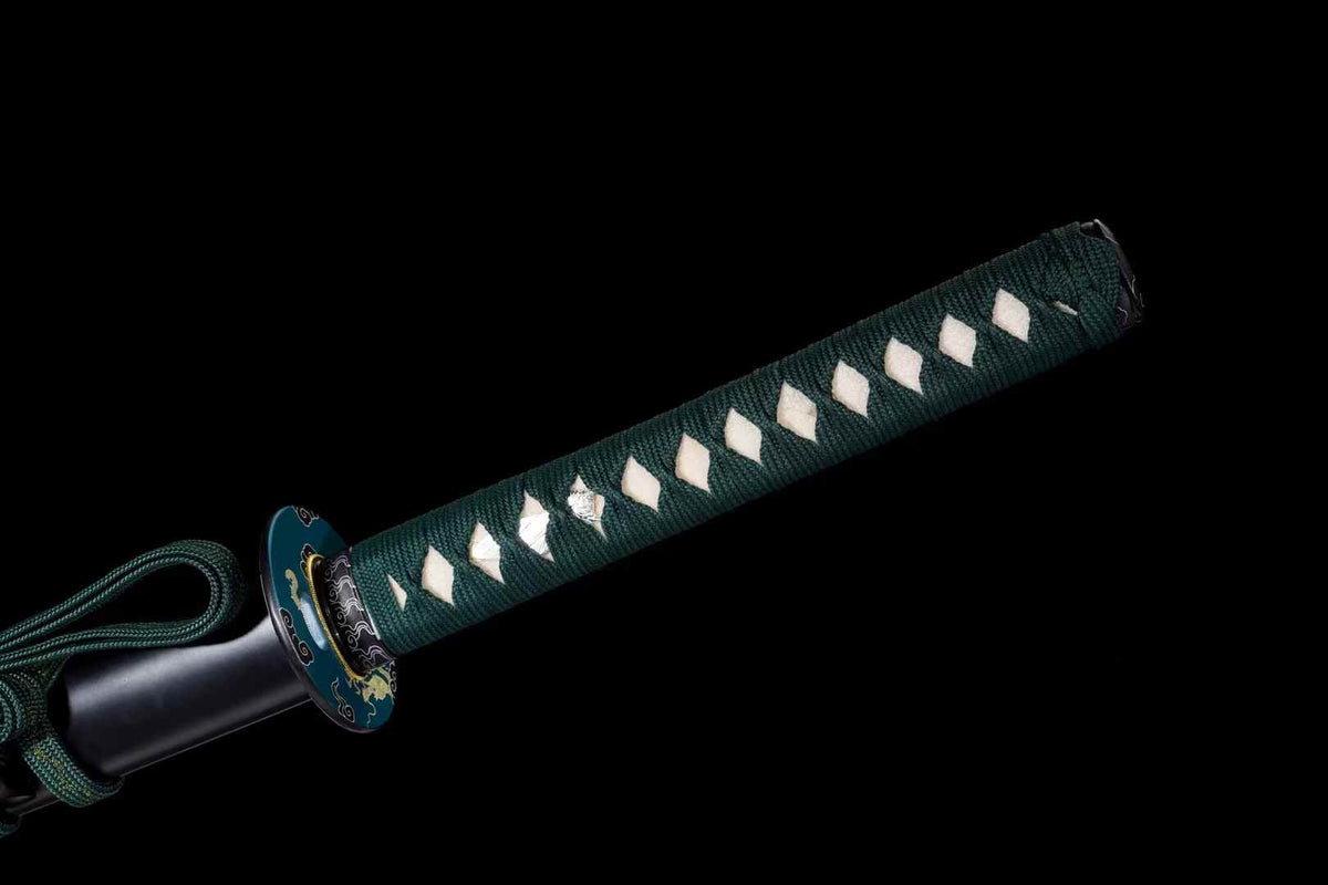 Exquisites Katana mit lehmgehärteter Klinge aus Tamahagane-Stahl, echtes Katana-Schwert