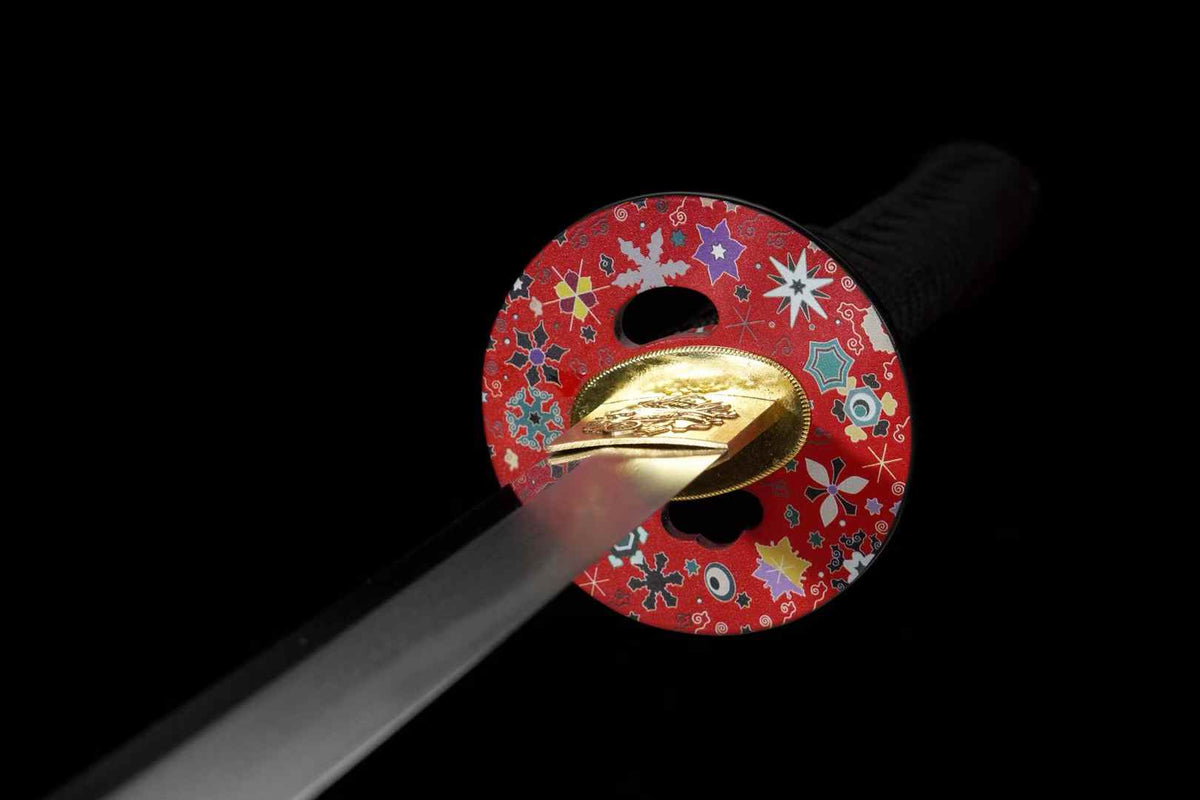 Exquisites Katana mit lehmgehärteter Klinge aus Tamahagane-Stahl, echtes Katana-Schwert