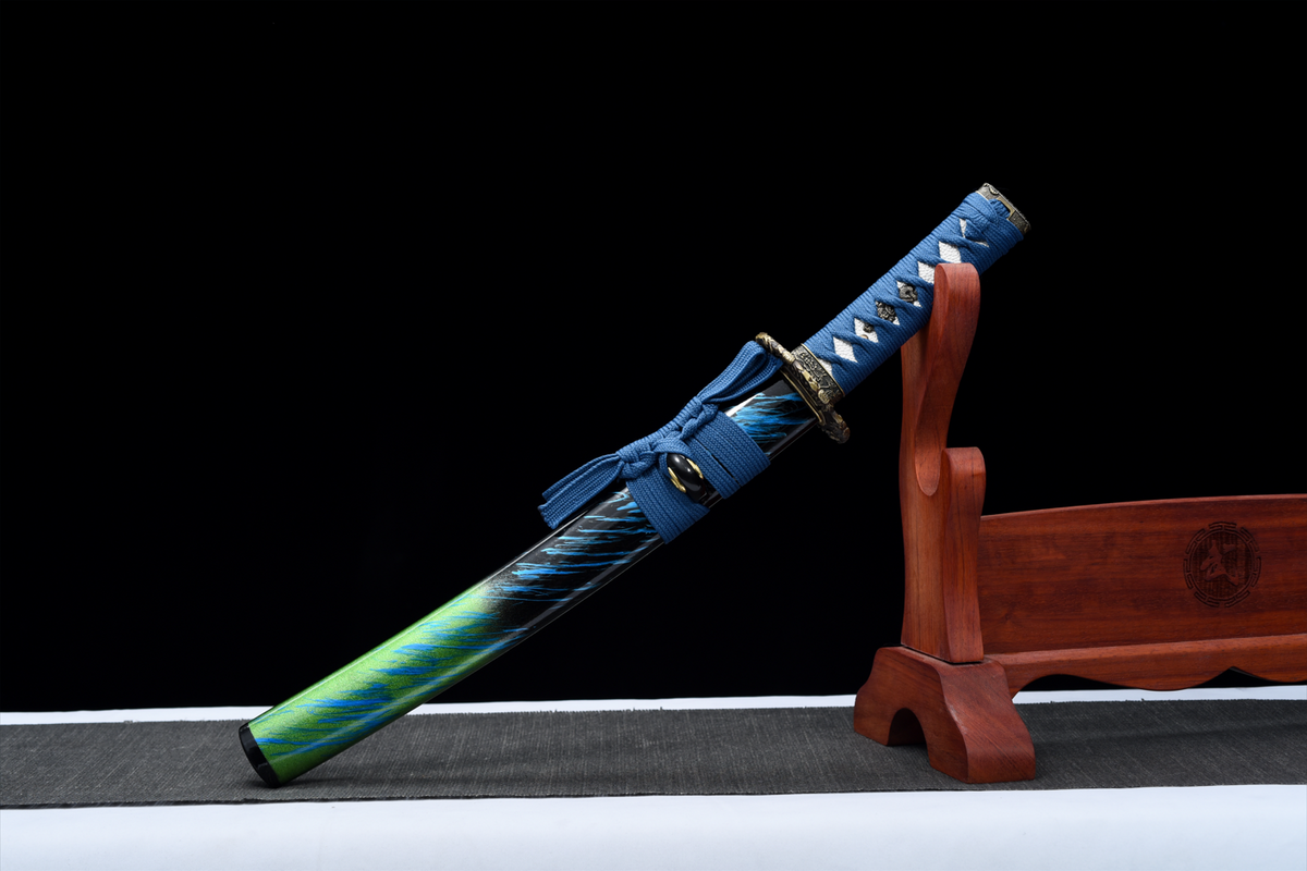Handgefertigtes Full-Tang Tanto-Schwert, Klinge aus 1045 Kohlenstoffstahl, mit Scheide, echtes Katana-Schwert