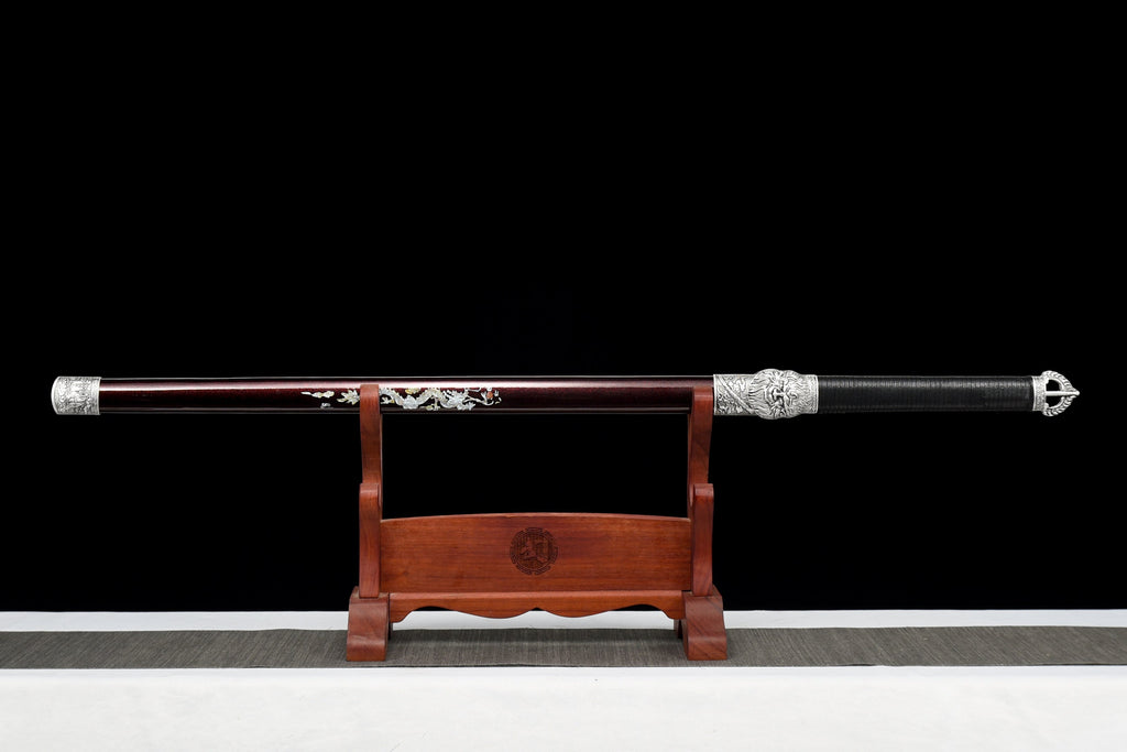 Handmade Ninjato Sword Spring steel steel Full Tang Red Scabbard  - ,Real katana sowrd