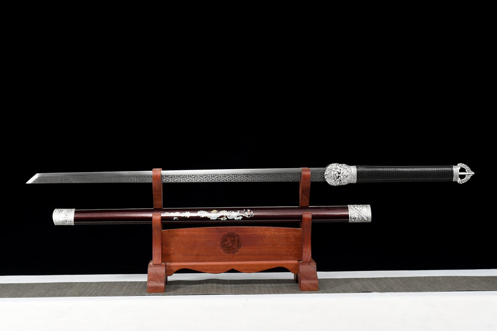 Handmade Ninjato Sword Spring steel steel Full Tang Red Scabbard  - ,Real katana sowrd