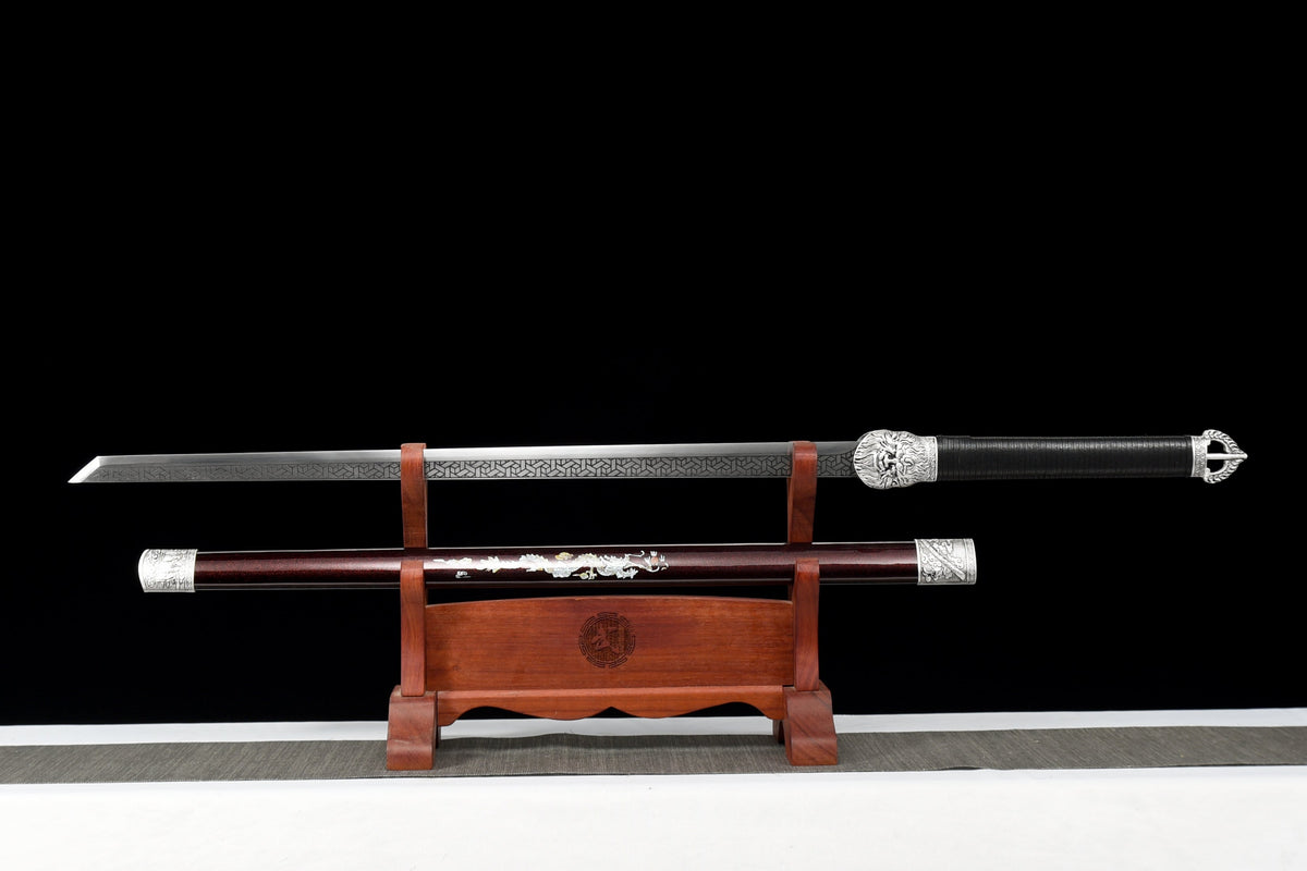 Handmade Ninjato Sword Spring steel steel Full Tang Red Scabbard  - ,Real katana sowrd