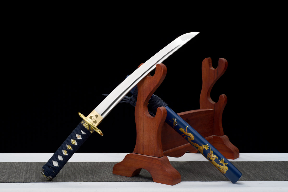 Handgefertigtes Full-Tang Tanto-Schwert, Klinge aus 1045er Kohlenstoffstahl mit Scheide – 53 cm, echtes Katana-Schwert