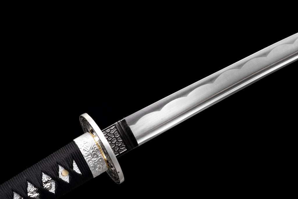 Handgefertigtes Wakizashi-Schwert aus 1045 Kohlenstoffstahl mit blauer Scheide – 79 cm, echtes Katana-Schwert
