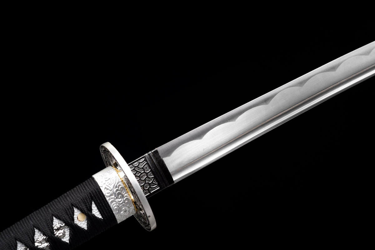 Handgefertigtes Wakizashi-Schwert aus 1045 Kohlenstoffstahl mit blauer Scheide – 79 cm, echtes Katana-Schwert
