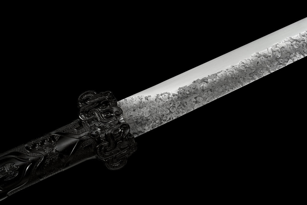 Handmade Ninjato Sword Spring steel Full Tang black Scabbard  - 39.7 in,Real katana sowrd