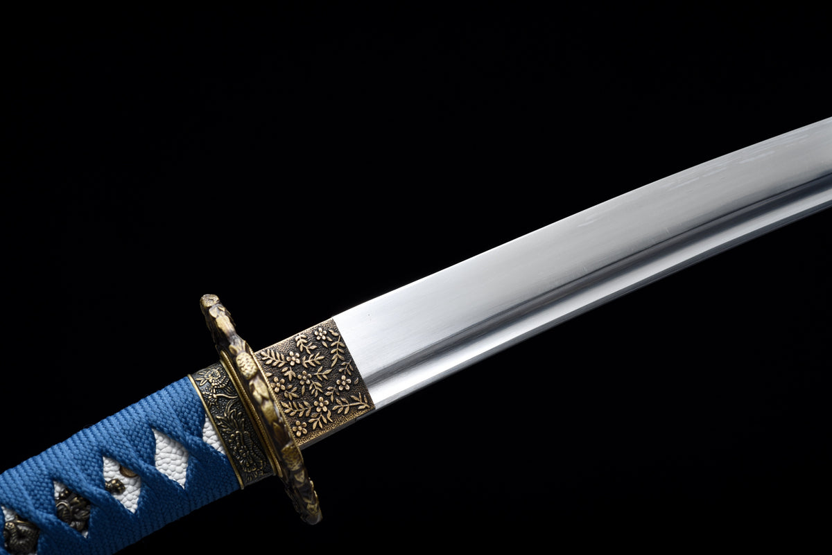 Handgefertigtes Full-Tang Tanto-Schwert, Klinge aus 1045 Kohlenstoffstahl, mit Scheide, echtes Katana-Schwert