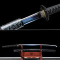 Full-Tang Katana, 1045er Karbonstahl, blaue Klinge, echtes Katana-Schwert