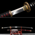Handgefertigtes Tachi-Schwert mit durchgehender T10-Stahlklinge, echtem Hamon und Full-Tang-Konstruktion, 41 Zoll, echtes Katana-Schwert