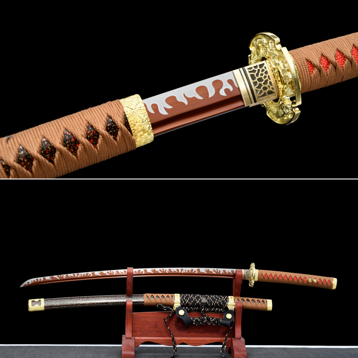 Handgefertigtes Tachi-Schwert mit Full-Tang-Klinge aus Manganstahl, 41 Zoll, echtes Katana-Schwert