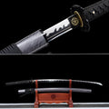 Handgefertigtes Full-Tang-Katana, 1095 Kohlenstoffstahl, schwarze Klinge, echtes Katana-Schwert