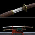 Handgefertigtes Tachi-Schwert mit durchgehender Damaststahl-Klinge, echtes Katana-Schwert