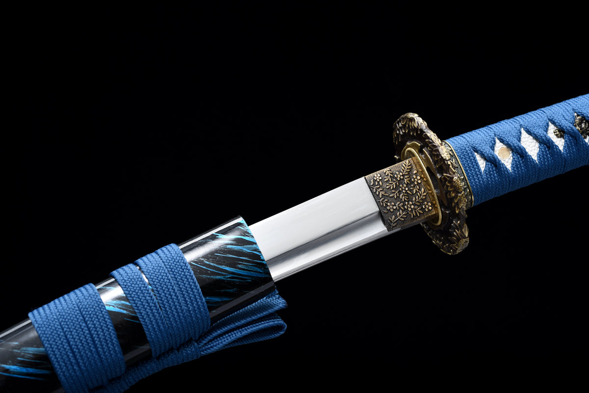 Handgefertigtes Full-Tang Tanto-Schwert, Klinge aus 1045 Kohlenstoffstahl, mit Scheide, echtes Katana-Schwert