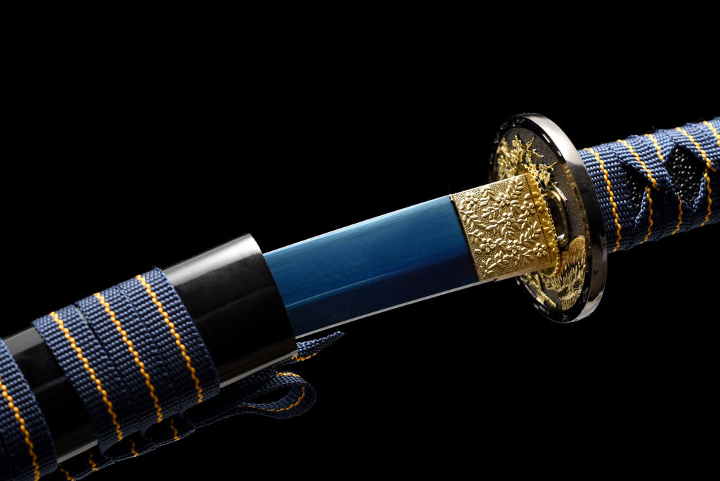 Handgefertigtes Full-Tang Tanto-Schwert, Klinge aus blauem Manganstahl, inklusive Scheide – 53 cm, echtes Katana-Schwert