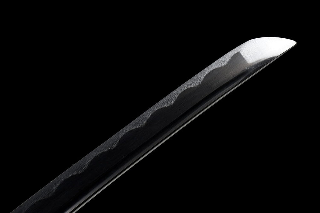 Ichigo Kurosaki, Full Tang 41 Zoll Cosplay handgeschmiedetes Katana-Schwert, 1060er Kohlenstoffstahl Schwarz und Weiß, sehr scharf – Anime-Schwert (Schwarz)