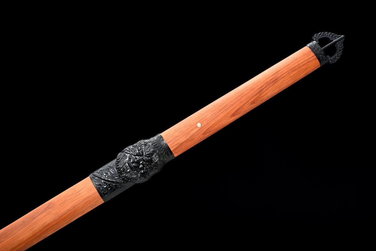 Handgefertigtes Ninja-Schwert, T10-Stahl, echte Hamon-Klinge, Full Tang, Redwood-Scheide – 104 cm, echtes Katana-Schwert