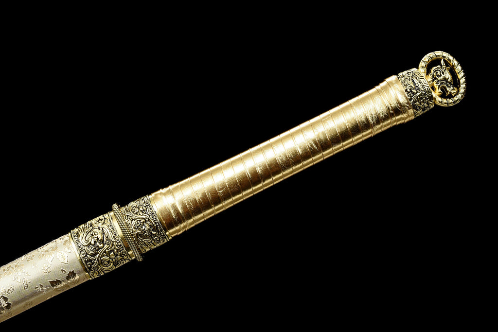 Handmade Ninjato Sword High manganese steel Full Tang gold Scabbard  - 41 in,Real katana sowrd