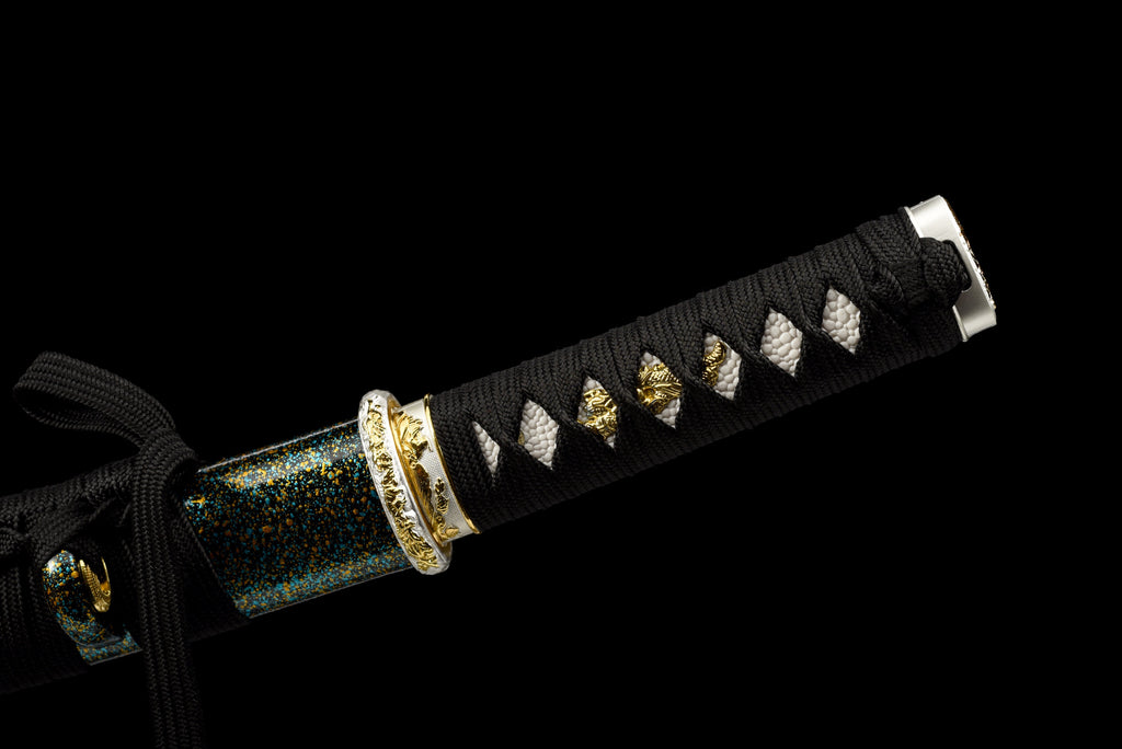 Handgefertigtes Full-Tang Tanto-Schwert, Klinge aus blauem Manganstahl, inklusive Scheide – 53 cm, echtes Katana-Schwert