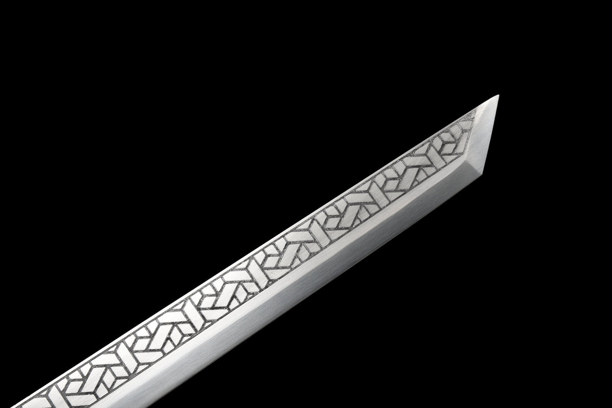 Handmade Ninjato Sword Spring steel steel Full Tang Red Scabbard  - ,Real katana sowrd