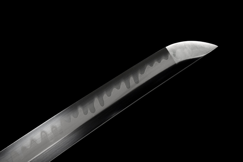 Handgefertigtes Full-Tang-Wakizashi-Schwert aus T10-Kohlenstoffstahl mit lehmgehärteter Klinge – 79 cm, echtes Katana-Schwert