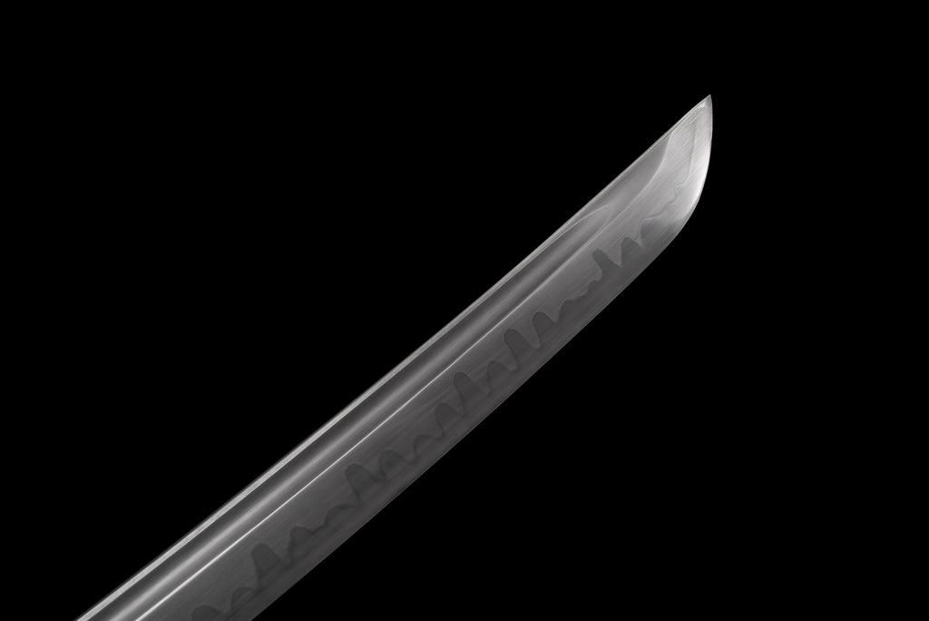 Handgefertigtes Full Tang Wakizashi-Schwert, T10-Kohlen stoffstahl, lehmgehärtete Klinge, rot gefleckte Scheide - 79 cm, echtes Katana-Schwert