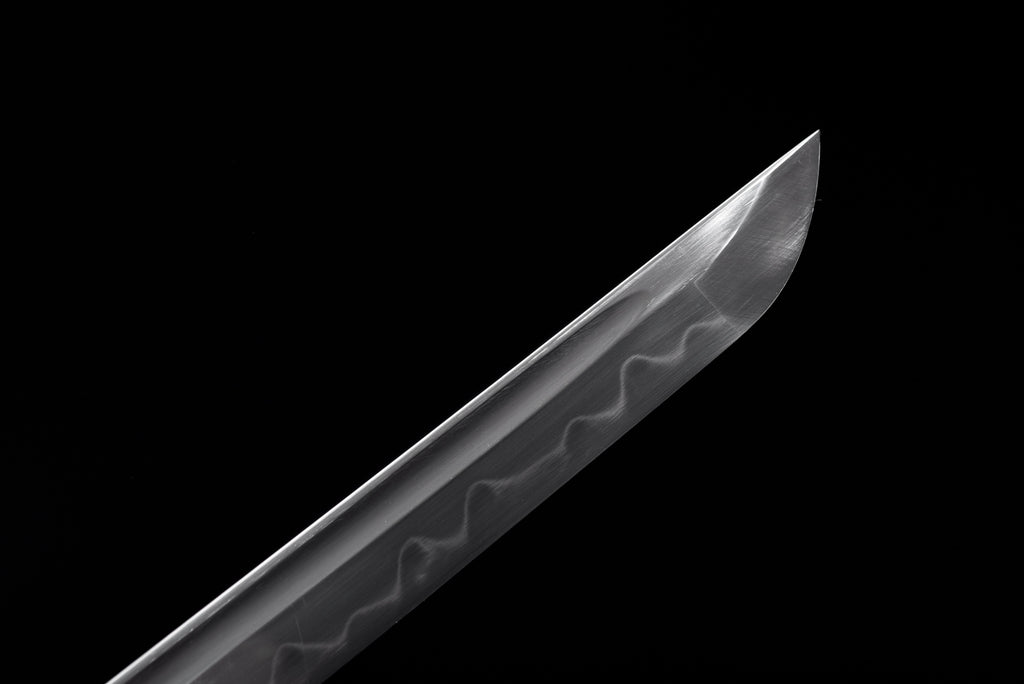Handgefertigtes Ninja-Schwert, T10-Stahl, echte Hamon-Klinge, Full Tang, goldene Scheide – 104 cm