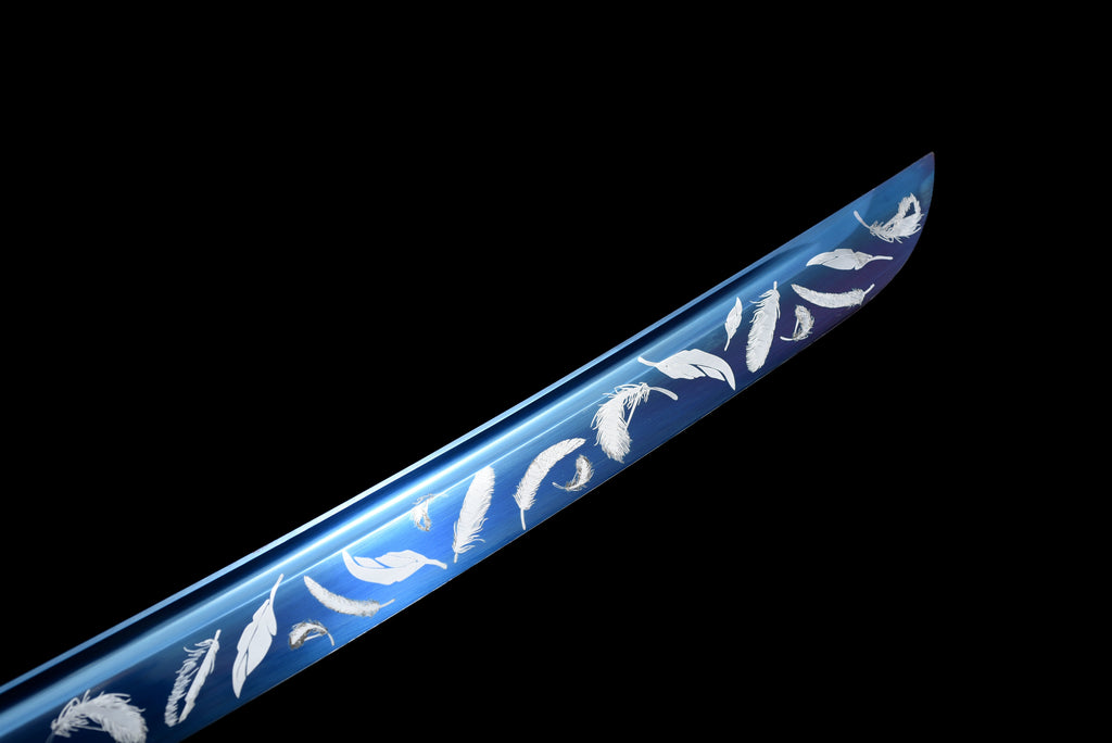 Handmade Full Tang Tanto Sword High manganese Blue steel Blade With scabbard - 21 in,Real katana sowrd