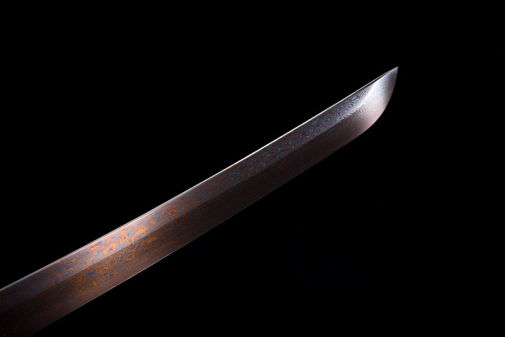 Handmade Wakizashi Sword Damascus steel With Black Scabbard - 31 in,Real katana sowrd