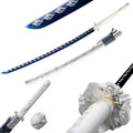 Handgefertigtes japanisches Samuraischwert, 41-Zoll-Katana mit durchgehendem Erl, Federstahl, flexibel und elastisch, hohe Zähigkeit, weiß, scharf