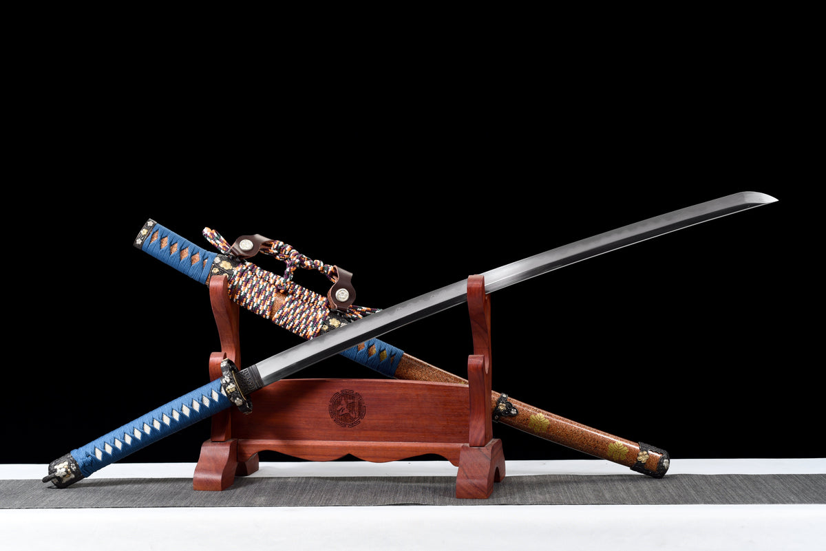 Handgefertigtes Full-Tang-Damaststahl-Schwert mit echtem Hamon, TACHI-SCHWERTER, 41 Zoll, echtes Katana-Schwert