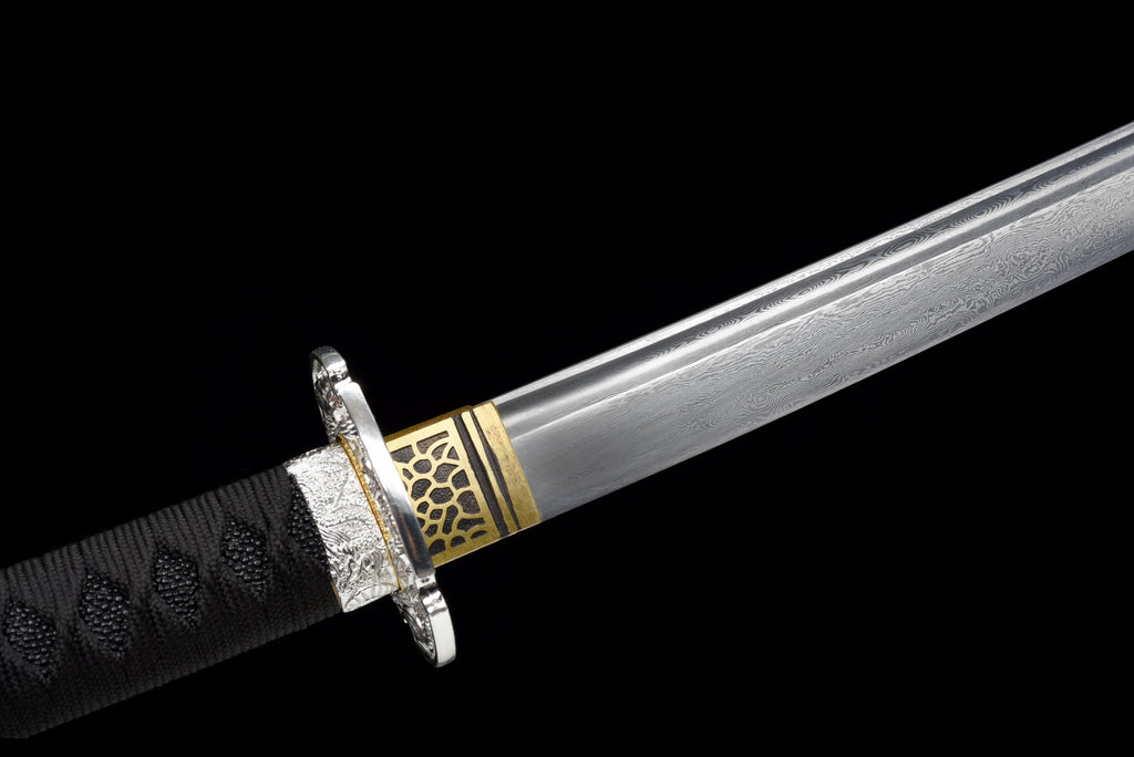 Handgefertigtes Full-Tang-Damaststahl-Schwert, TACHI-SCHWERT, 41 Zoll, echtes Katana-Schwert