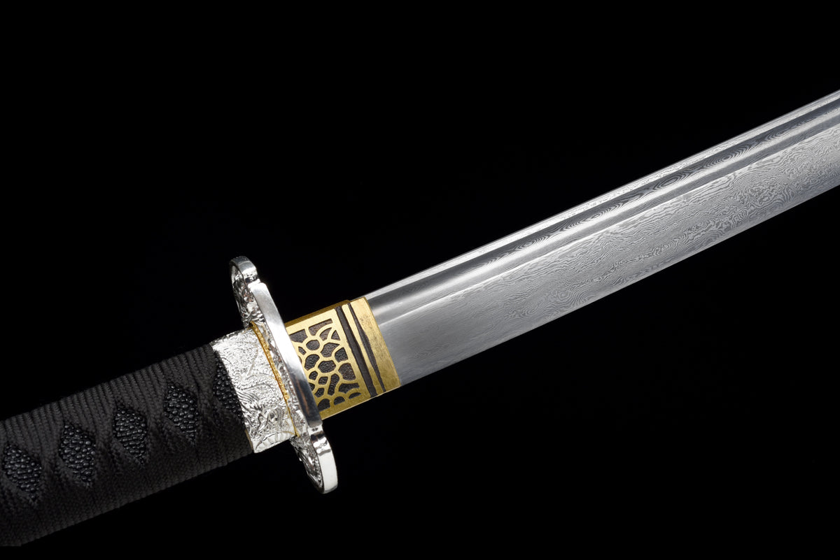 Handgefertigtes Full-Tang-Damaststahl-Schwert, TACHI-SCHWERT, 41 Zoll, echtes Katana-Schwert