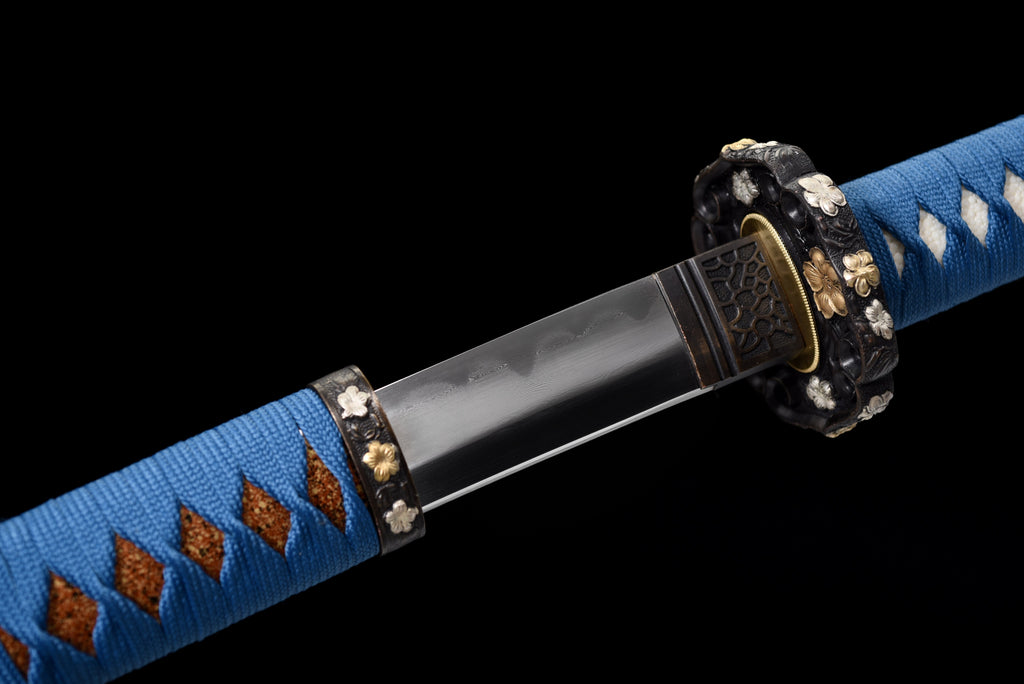 Handgefertigtes Full-Tang-Damaststahl-Schwert mit echtem Hamon, TACHI-SCHWERTER, 41 Zoll, echtes Katana-Schwert