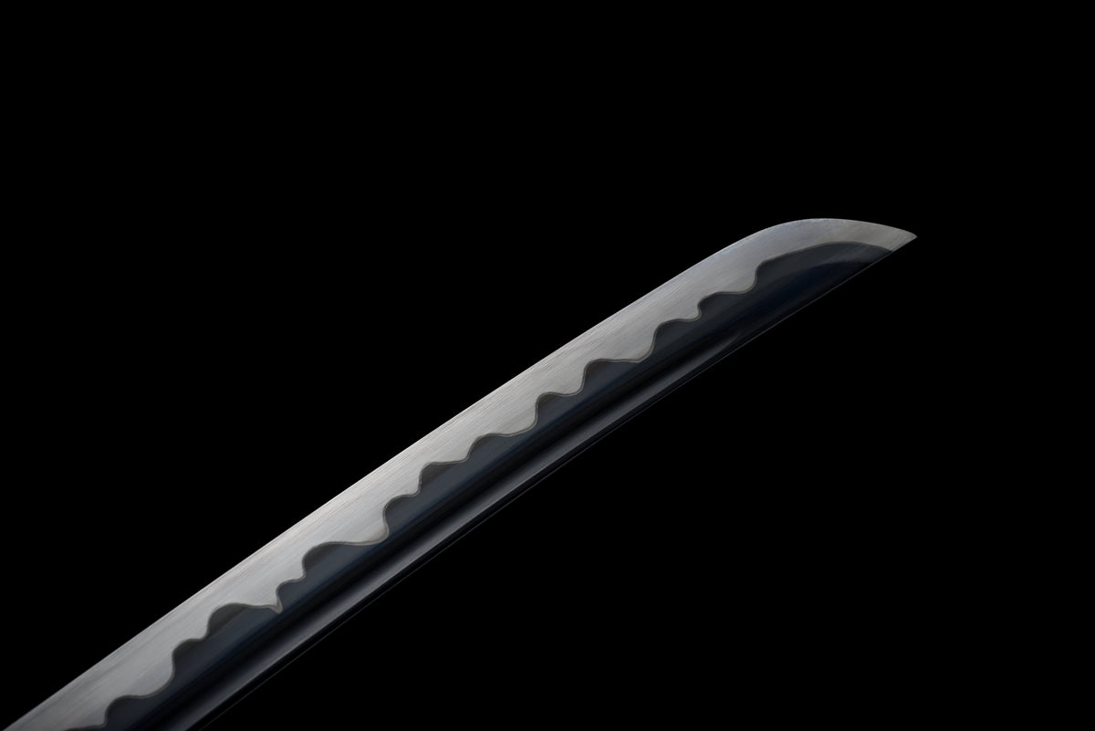 Handgefertigtes Full-Tang-Katana aus 1095er Kohlenstoffstahl mit schwarzer Klinge, echtes Katana-Schwert