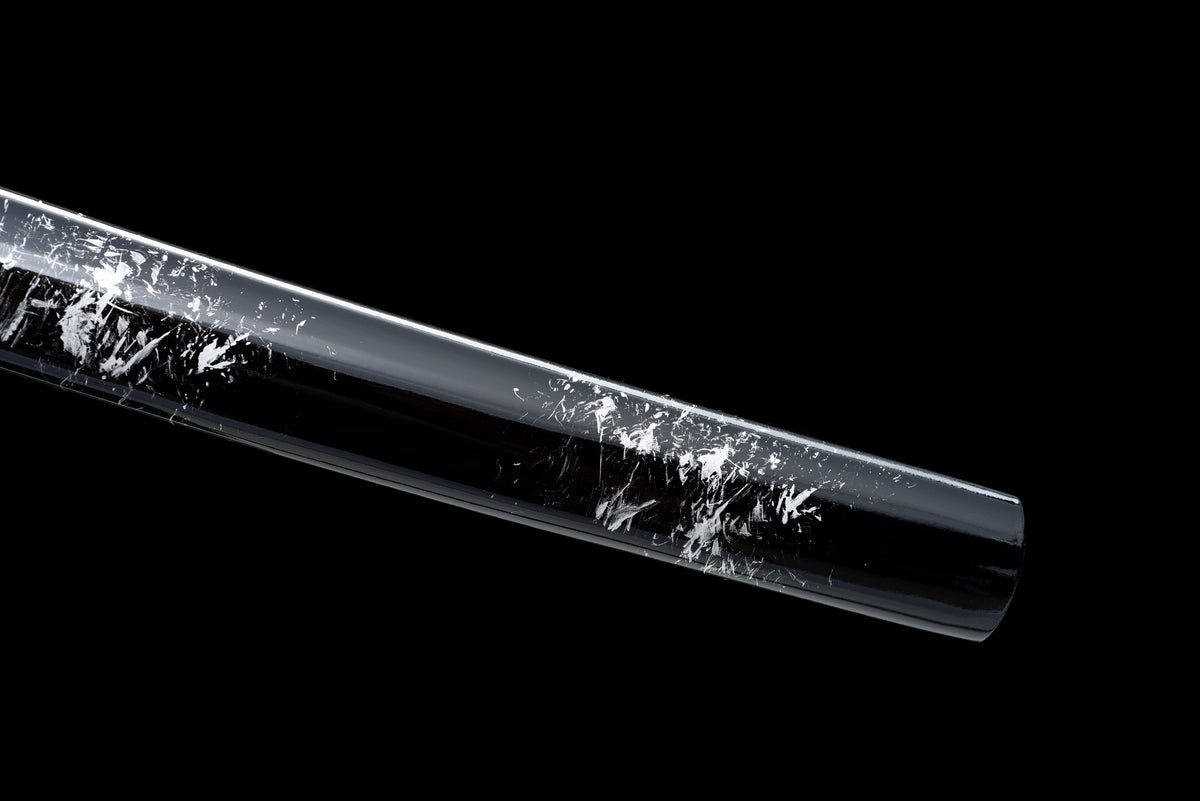 Handgefertigtes Full-Tang-Katana aus 1095er Kohlenstoffstahl mit schwarzer Klinge, echtes Katana-Schwert