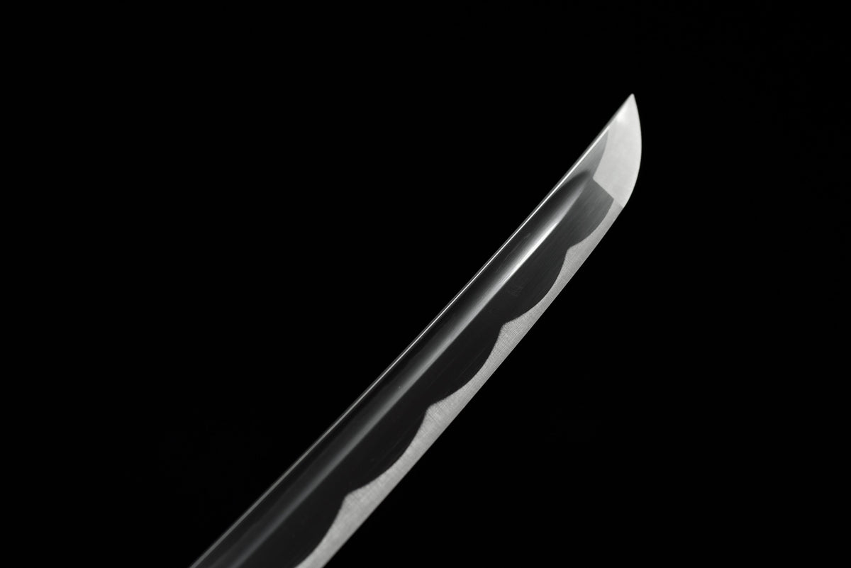 Handgefertigtes Full-Tang-Katana aus 1045er Kohlenstoffstahl, blaue Schwertscheide, echtes Katana-Schwert