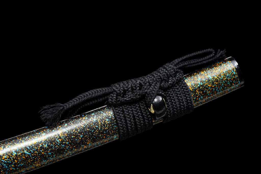 Handgefertigtes Full-Tang-Katana aus 1060er Kohlenstoffstahl, schwarze Klinge, echtes Katana-Schwert
