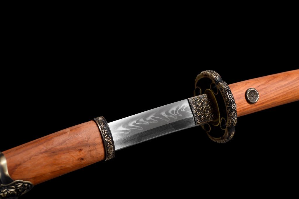 Handmade Full Tang T10 Carbon Steel Full Tang Blade with Real Hamon TACHI SWORDS  41 inches,Real katana sowrd