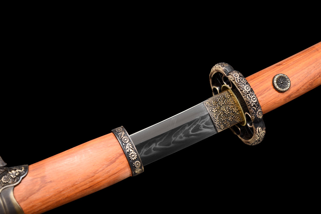 Handmade Full Tang T10 Carbon Steel Full Tang Blade with Real Hamon TACHI SWORDS  41 inches,Real katana sowrd