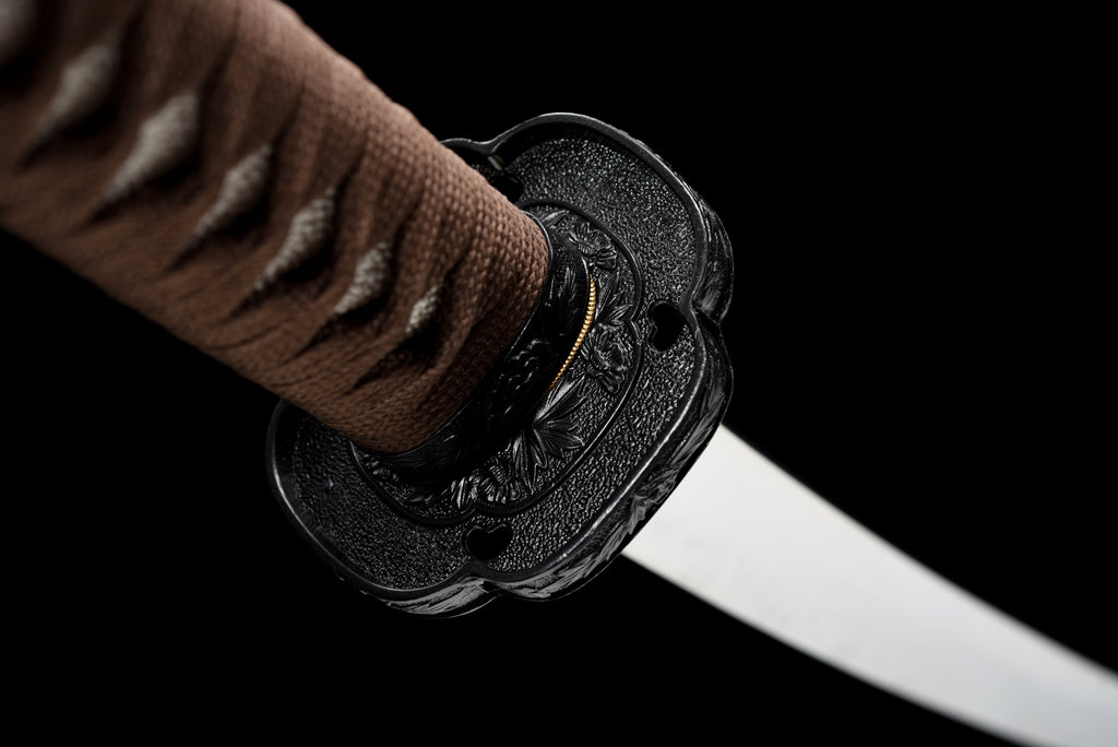 Handgefertigtes Tachi-Schwert, Full Tang, T10-Stahl mit echtem Hamon, echtes Katana-Schwert