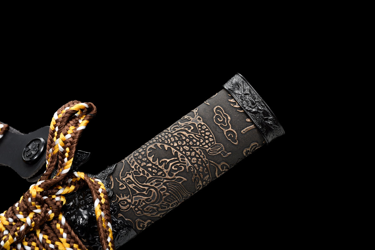 Handgefertigtes Tachi-Schwert, Full Tang, T10-Stahl mit echtem Hamon, echtes Katana-Schwert