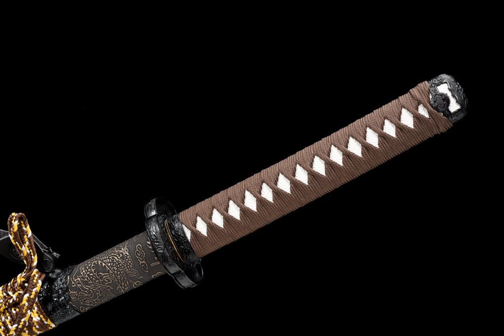 Handgefertigtes Tachi-Schwert, Full Tang, T10-Stahl mit echtem Hamon, echtes Katana-Schwert
