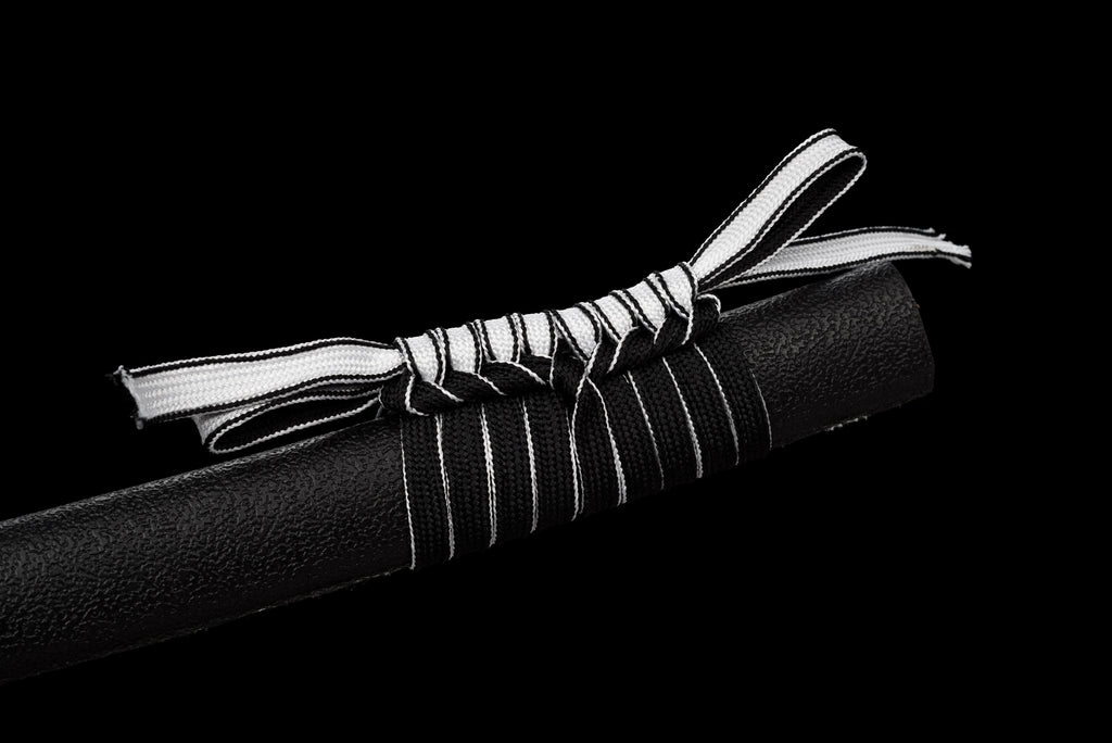 Handgefertigtes Full-Tang-Katana, 1095 Kohlenstoffstahl, rote Klinge, schwarze Scheide, echtes Katana-Schwert