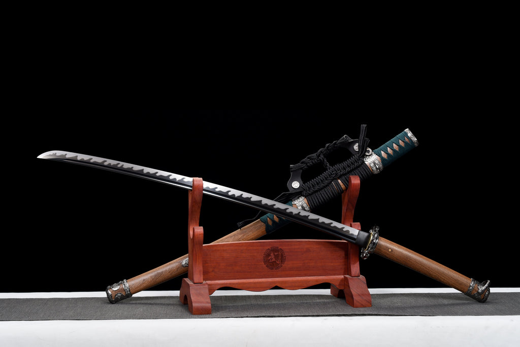 Handgefertigtes TACHI-Schwert aus Manganstahl mit durchgehendem Erl, 41 Zoll, echtes Katana-Schwert