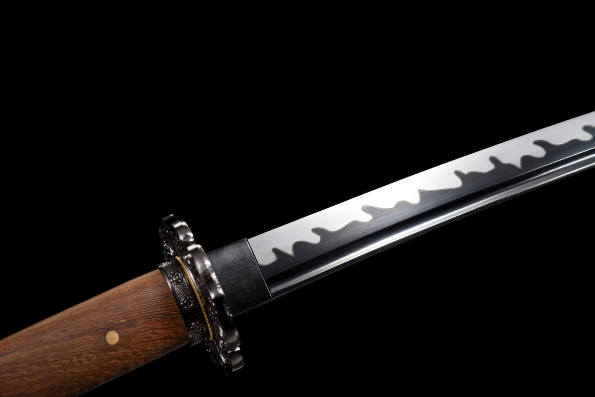Handgefertigtes TACHI-Schwert aus Manganstahl mit durchgehendem Erl, 41 Zoll, echtes Katana-Schwert