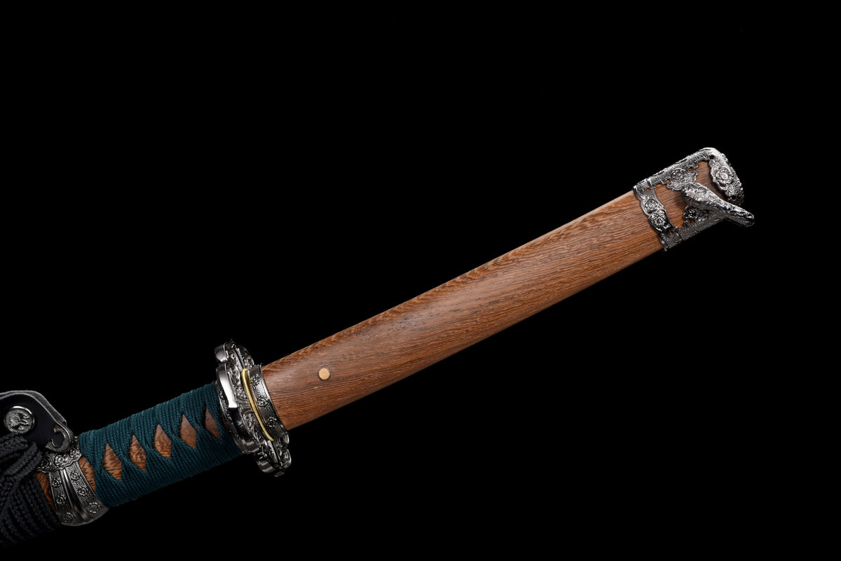 Handgefertigtes TACHI-Schwert aus Manganstahl mit durchgehendem Erl, 41 Zoll, echtes Katana-Schwert