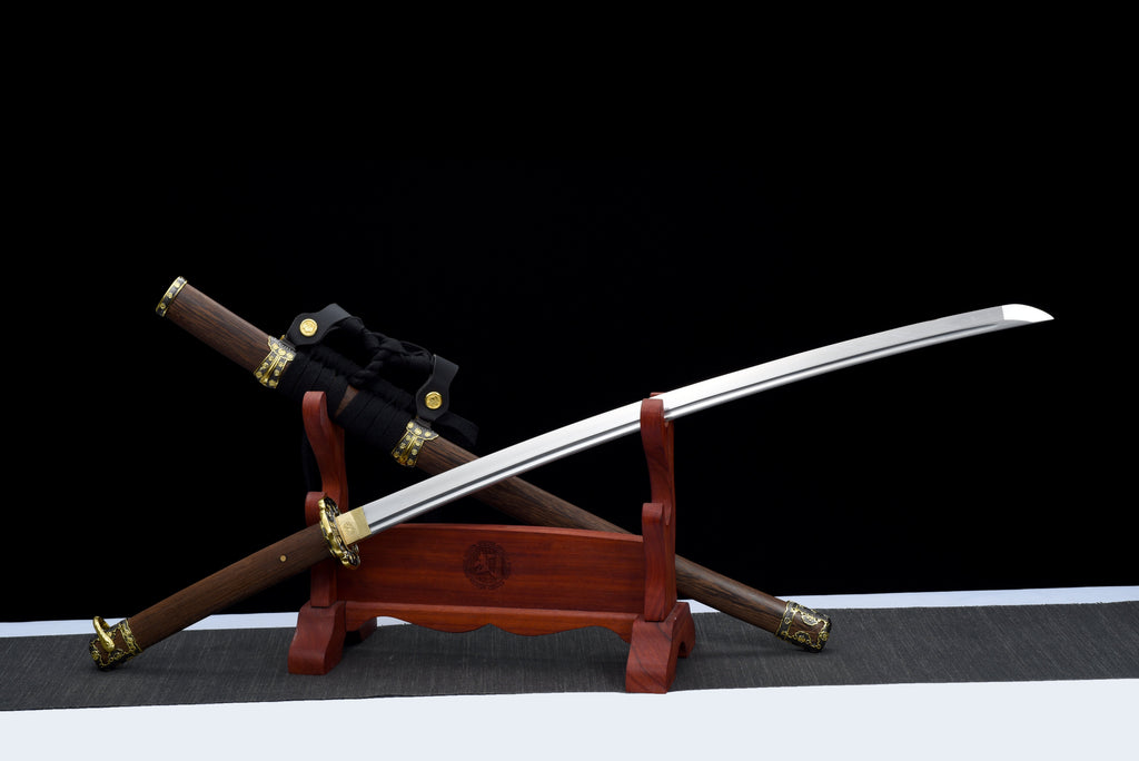 Handgefertigtes Tachi-Schwert mit Full-Tang-Klinge aus Manganstahl, echtes Katana-Schwert